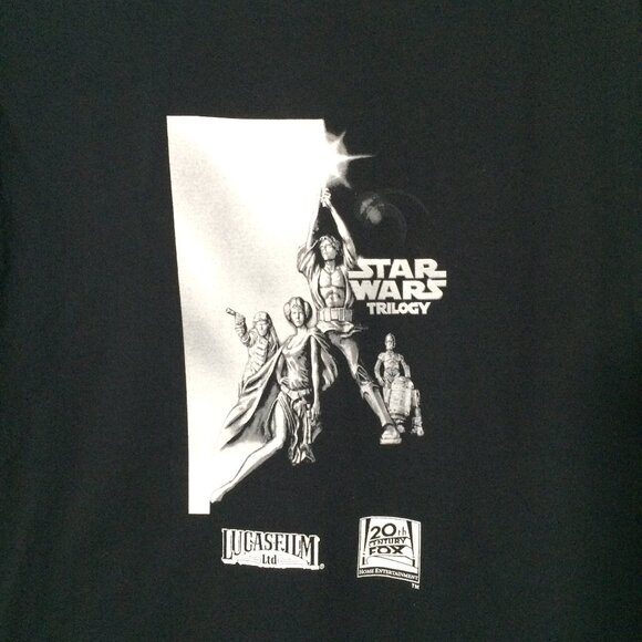 Star Wars Trilogy DVD Walmart Advertising T-Shirt Large Black Pre-Shrunk Cotton - Picture 3 of 6